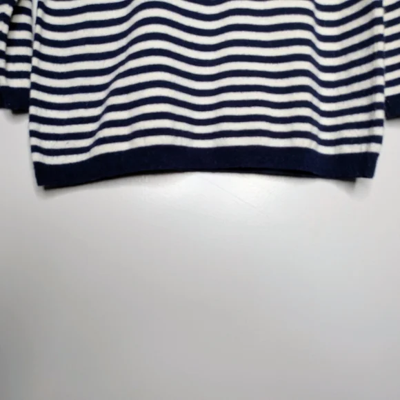 Talbots Nautical Striped Sweater Navy & White Soft Lambswool Blend Gently Used - Picture 11 of 12
